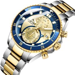OLENSE Sport Watches for Men Luxury Brand Green Military Steel Strap Wrist Watch Man Clock Fashion Chronograph Wristwatch 9009M