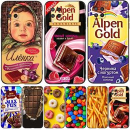 For Samsung Galaxy A42 5G Case GalaxyA42 A 42 SM-A426B A426 Phone Cover 6.6inch Black Tpu Case ChoColate Food Package