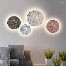 Wall Lamps Terrazzo Lamp Modern Colour Marble For Living Room Bedroom Bedside El Background Aisle Interior Decoration LED Light