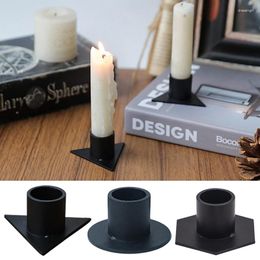 Candle Holders 4pcs/Set Black Metal Holder Candelabra Art Gift European Triangle Base Simple Iron Candlestick Cup