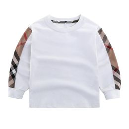 Lovely Baby Boys Girls Brand T-shirts Spring Autumn Kids Plaid T-shirt Children Long Sleeve Shirts Boy Girl Cotton Tops Tees 2-8 Years