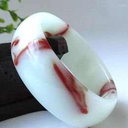 Bangle Natural Jade Gold Silk Chicken Blood Bracelet Gift Red Widened Colour Girl Hand Jewellery