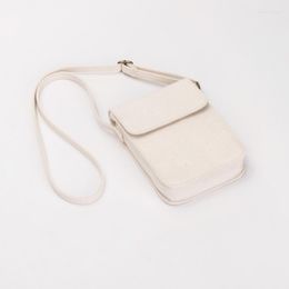 Evening Bags Mobile Phone Bag Mini Korean Version Ins Japanese Canvas Literary Female Net Red Messenger Coin Purse