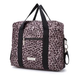 Diaper Bags Soboba Fashion Leopard Diaper Bag for Mothers Large Capacity Shoulder Bag for born Baby with Nappy Changing Pad Straps 230715