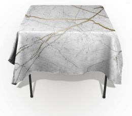 Table Cloth Gray Gold Wild Symbol Marble Pattern Tablecloth Covers For Kitchen Dinning