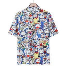 2023 Mens Fashion Flower Print Shirts Casual Button Down Short Sleeve Hawaiian Shirt Suits Summer Beach Designer Dress Shirts q78