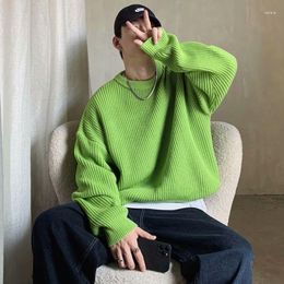 Men's Sweaters Men Pullover Sweater Fashion Designs Knitted Harajuku Streetwear O Neck Pure Colour Causal Pullovers Top Q486