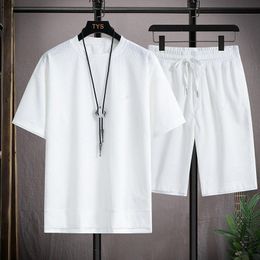 tracksuit designer tracksuit mens short sets Two-piece t suit Hong Kong style couple loose outdoor trend plus-size five-point pants
