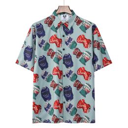 2023 Mens Fashion Flower Print Shirts Casual Button Down Short Sleeve Hawaiian Shirt Suits Summer Beach Designer Dress Shirts s-xl