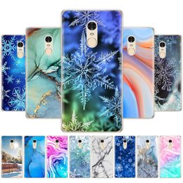 For Xiaomi Redmi Note 4/note 4 Pro Case Cover For 4X/note 4x Global Version Marble Snow Flake Winter Christmas