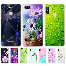 For Xiaomi Redmi 6 Pro Silicone Case Fully Protects Soft Tpu Back Cover For Bumper Phone Bag Flower