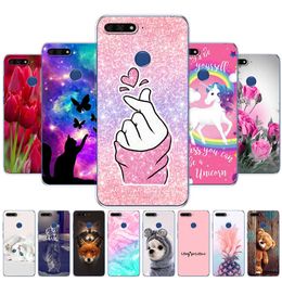 For Honour 7C 5.7 Inch Case Painted Silicon Soft TPU Back Phone Cover Huawei Honour 7c Aum-L41 Protective Coque Bumper