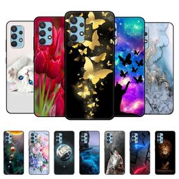 For Samsung Galaxy A72 Case 6.7" Silicon Soft Back Phone Cover Bumper A 72 4G 5G Protective Bag Black Tpu Case