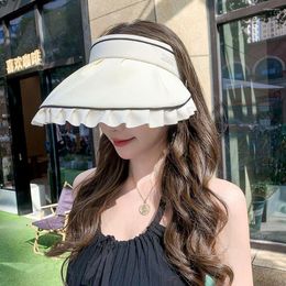 Wide Brim Hats Caps Travel Visor Hat Big Sports Beach Empty Top Anti-UV Summer Sunscreen Women Sun