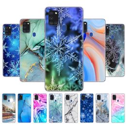 For Samsung A21S Case 6.5inch Soft Silicon Tpu Cover Galaxy A21s SM-A217FZBNSER A217 Bag Snow Flake Winter Christmas
