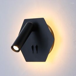 Wall Lamp Indoor Led Lamps With Two Switch Bedroom Bedside Reading Lighting Modern Stair Study Livingroom Sconce