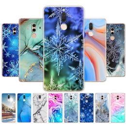 For Huawei Mate 10 Lite Nova 2i Case Silicon Soft TPU Back Phone Cover Pro Marble Snow Flake Winter Christmas