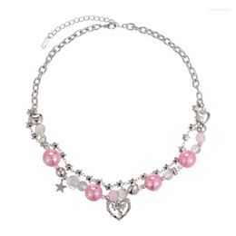 Chains Fashion Charm Necklace With Pendant Gothic Style Jewelry Heart Cool Neck Gift For Women Girls