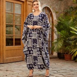 Ethnic Clothing 3106 Medium 2257 Large Size Loose Colourful Printed Bat Sleeve Robe Long-sleeved Women's Dress Muslim Women