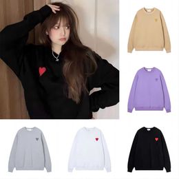 Male and female designer long sleeved sweater High quality embroidery Red heart and letter A combination Amis Paris pullover Couple brother sisters Sweatshirt mi1