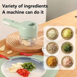 3 In 1 Multifunctional Cooking Electric Food Processor Rechargeable Handheld Cordless Egg Beater Cake Baking Cream Mixer Milk Frother Garlic Chopper Vegetable