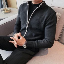 Men's Sweaters 2023 Autumn Winter Zipper Knit Long Sleeves Thin Cashmere Fashion Man Clothes Top Sweater Coat Cardigan Abrigo De Hombr