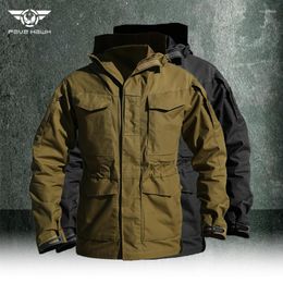 Men's Jackets M65 Tactical Jacket Army Waterproof Multi-pocket Bomber Military Wear-resistant Windproof Coat Hooded Storm