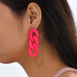 Stud 2022 New Colorful Acrylic Chain Drop Earrings for Women Fashion Resin Geometric Earrings Bohemia Party Jewelry Gift J230717