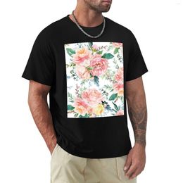 Men's Polos Watercolor Painting Lush Spring Floral Pastel Garden Bouquet Pattern T-Shirt Graphic T Shirts Blouse Mens T-shirts Anime