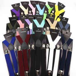 Suspenders Deals Solid Colour Elastic Leather Suspenders Men Women Classic Adjustable Straps For Shirt Pants Skirts Wedding Accessories 230717