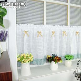 Curtain Half-curtain Embroidery Window Valance Customise Light Shading Coffee Panel Drape For The Kitchen Cabinet 1PCS/Lot