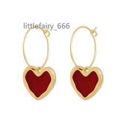 Premium design red love pendant earrings Ins style temperament simple and versatile ear ring hoop earrings Jewellery