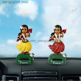 Interior Decorations Solar Power Hawaii Girl Hula Bobbling Dancing Toy Car Dashboard Decor Shaking Head Toys Auto Interior Car Decorations Ornaments T230717