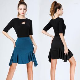 Stage Wear Latin Dance Skirt For Women Sexy Wrap Hip Practise Dress Cha Samba Tango Dancing Ballroom Competition Dresses