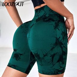 Women's Shorts Scrunch Butt Sport Short Tie Dye Yoga Shorts For Women Fitness Gym Shorts Seamless Summer Pants High Waist Leggings Sportswear 230717