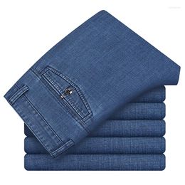 Men's Jeans High-end Brand Thick Business High Waist Loose Straight Denim Trousers Autumn Winter Korean Slim Pants Men Clothing