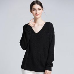 Women's Sweaters Sexy Backless Criss Cross Sweater Women Pullovers Autumn Winter Long Sleeve Solid Casual Female Knitted Jumper OS262