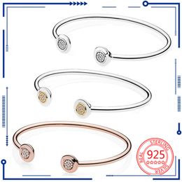 925 Sterling Silver Open Bracelets Suitable for Primitive Rose Gold Signature Bracelet Women's Jewellery Fashion Accessories Gift Free Delivery