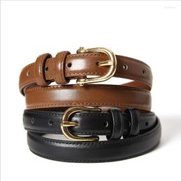 Belts Private Label Brown And Black Leather Top End Women Belt With Alloy Buckle For Birthday Gift