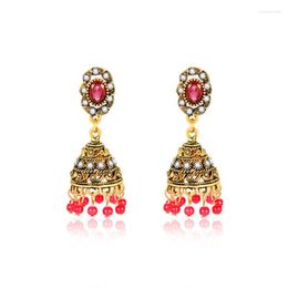 Dangle Earrings Earring Coral Beads Jhumka Handmade Thailand Buddha Piercing Vintage Bohemia Korean Fashion Party Jewelry Bijoux