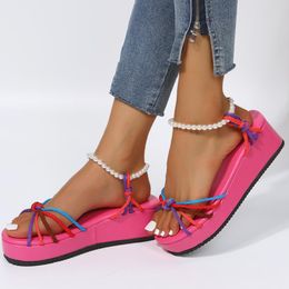 Sandals Ladies 7289 Summer Outdoor Casual Trendy Suede Metal Buckle Women Height Increasing Platform For