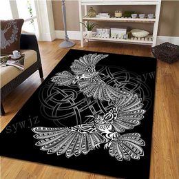 Carpets New Style Black and Red Pattern Modern Household Carpet Bedroom Carpet Mat Easy-care Carpet Bathroom Non-slip Mat Door Mat R230717