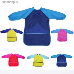 Waterproof Art Aprons Smock Nylon Long Sleeve Kids Painting Shirt Paint Apron Girl Boy School Painting Accessory 3 Size L230620