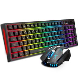 Keyboard Mouse Combos L99 Wireless 2.4G Rechargeable Key and Mouse Set Colourful Backlit Gaming RGB Keyboard 230715