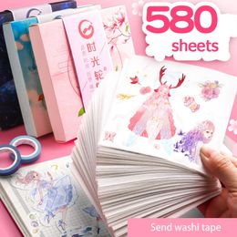 Adhesive Stickers 100 Sheets Hand Account Sticker Set Sticker Retro Anime Character Cartoon Cute Material Hand Account Book Pattern Japanese Style 230715