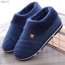 Qmaigie men indoor winter slippers room Slippers 2021 new Warm Soft Sole Male warm Slipper Room slippers boots indoor large size L230704