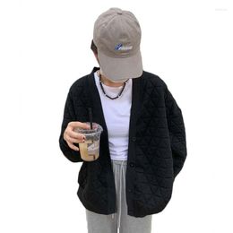 Women's Jackets Apricot Rhombus Jacket Spring And Autumn 2023 Style Retro V-Neck Loose Bf Long-Sleeve Outerwear Clothing Y816