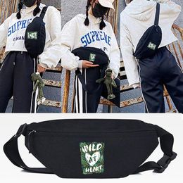 Waist Bags Travel Cross Shoulder Bag Fanny Chest Green Heart Printing Women And Men Wallet Casual Large Phone Belt Pouch