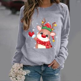 Women's Hoodies Womens Long Sleeve Sweatshirt Pullover Top Christmas Cute Ell Print Casual Loose Xmas Party Tops Female