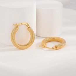 Hoop Earrings Fashion 316L Stainless Steel Round Classic Gold-Plated Silver-Plated For African Luxury Women